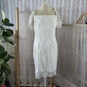 Polo Ralph Lauren Cream Crochet Midi Dress